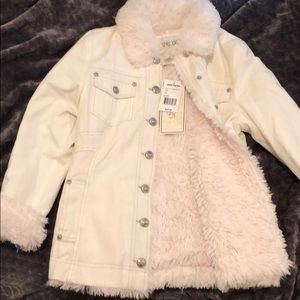 Fuzzy button up coat